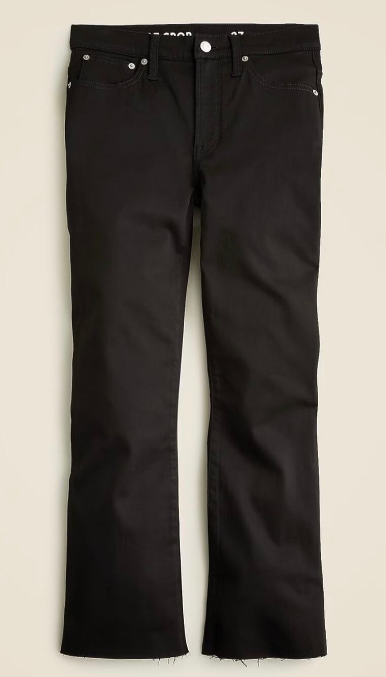 J. Crew 9" Demi-boot Crop Jean Stay Black wash Stretch Women's 32
